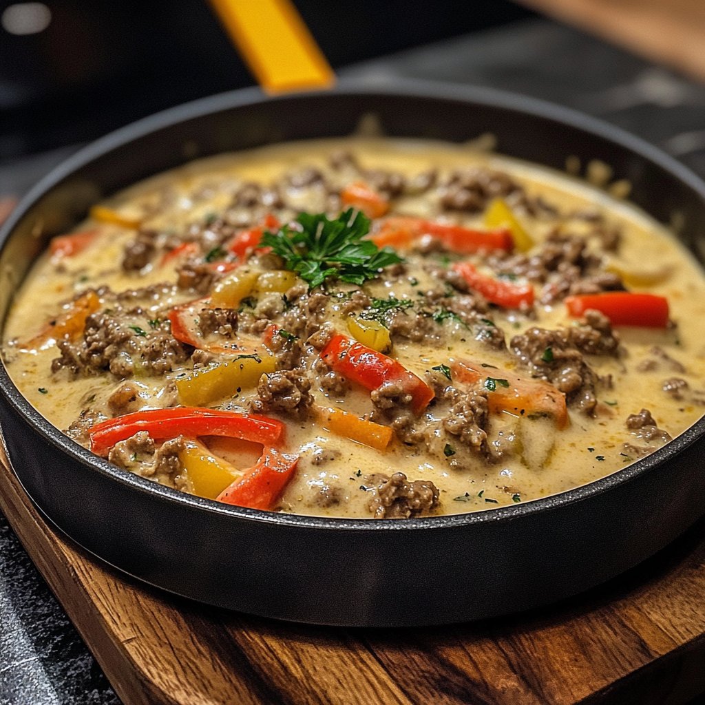 Hackfleisch Pfanne cremig