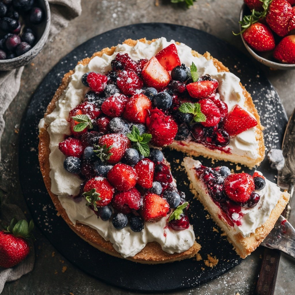 Erdbeerkuchen Mit Beeren Mix