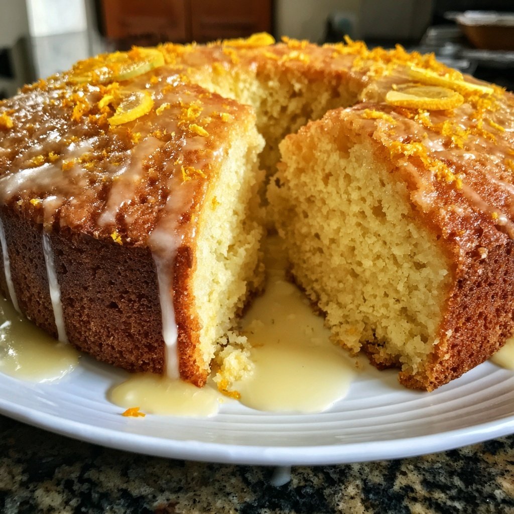 Zitronenkuchen mit Orangenabrieb