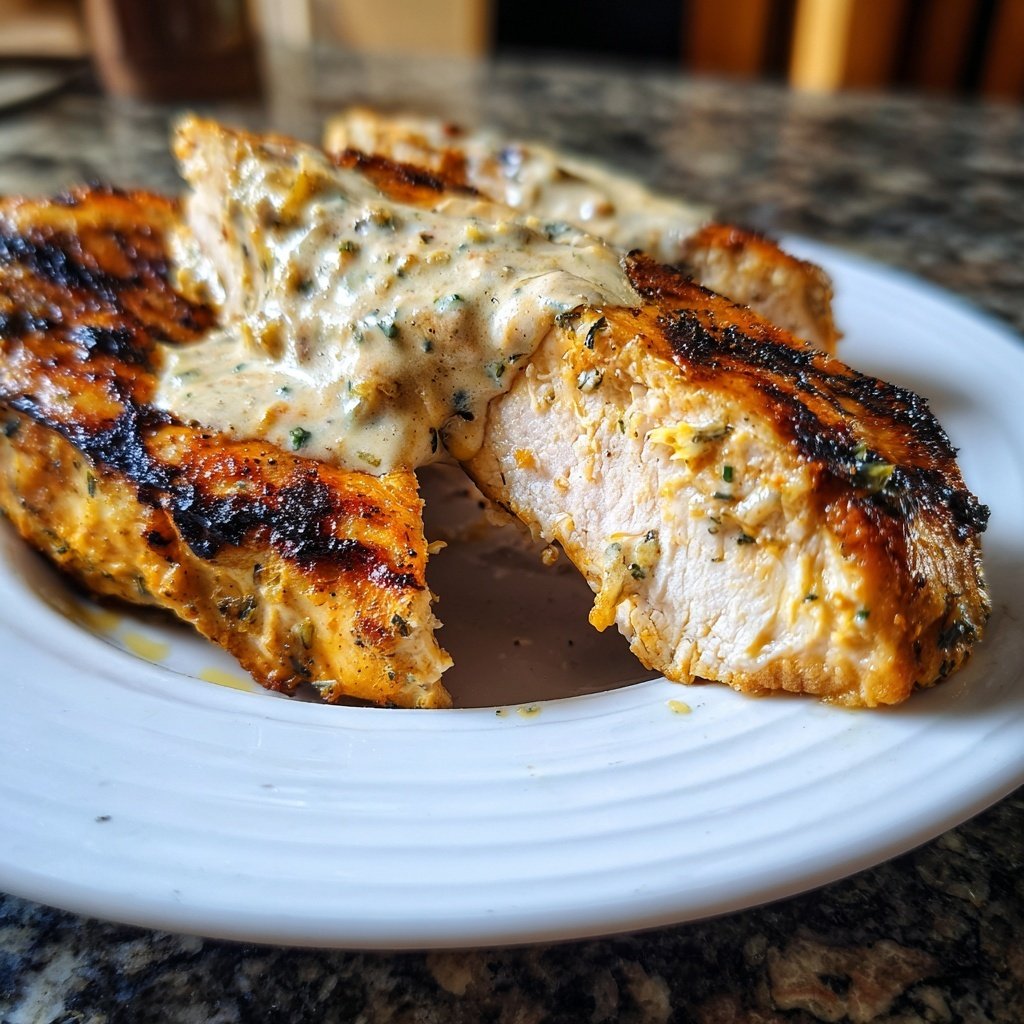 Gebratene Hähnchenbrust Mit Zitronen Joghurt Sauce