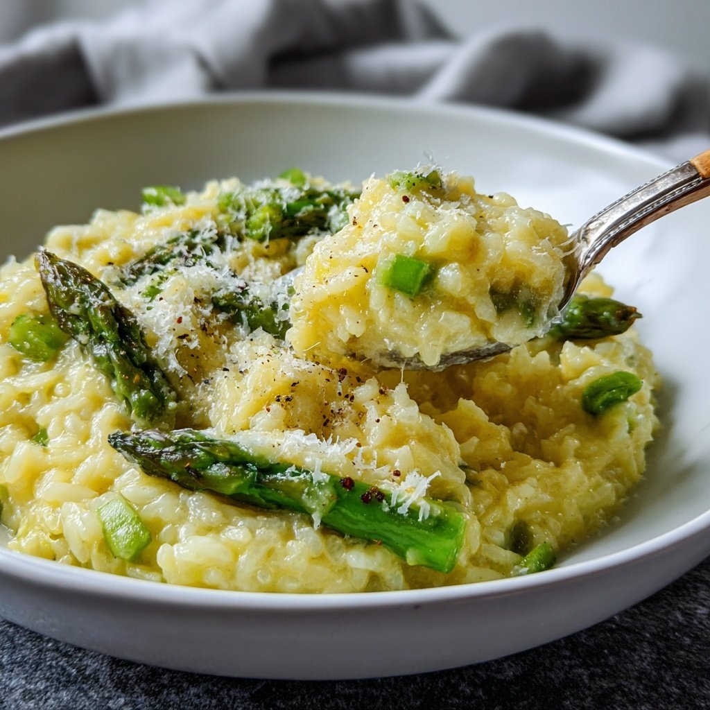 Grüner Spargel Risotto Cremig