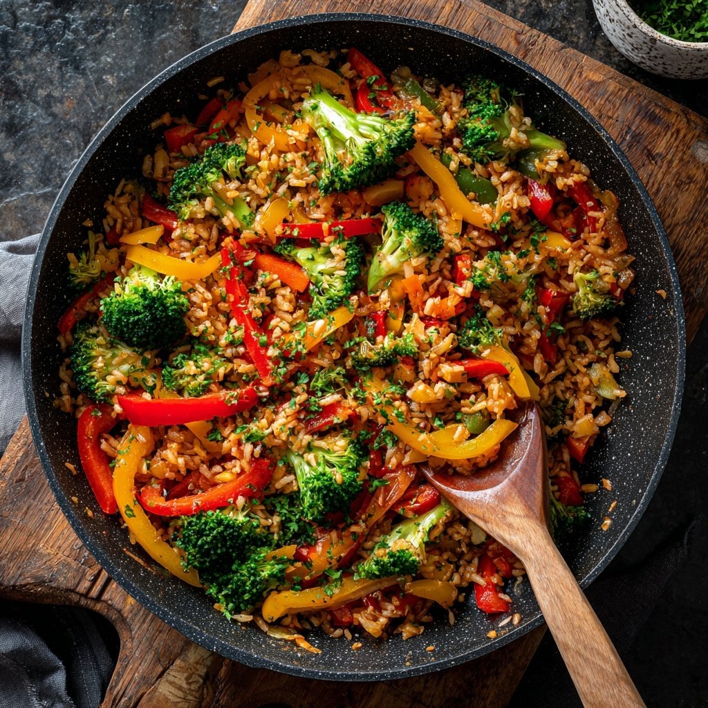 Kalorienarme Reispfanne Mit Gemüse