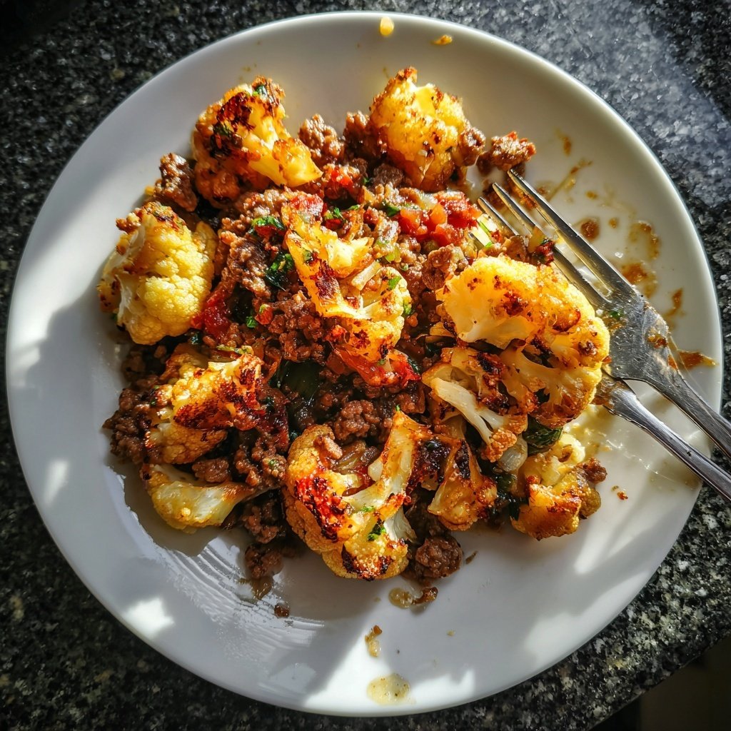Blumenkohl Hackfleisch Pfanne